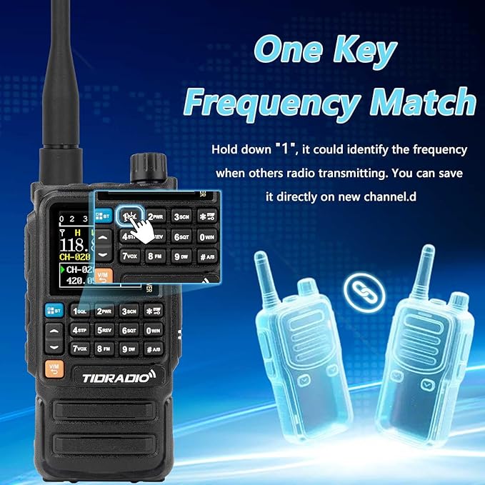 TIDRADIO TD-H3 Plus GMRS Handheld Radio Long Range Walkie Talkies USB-C Charging & Wireless Programming Multi-band Rechargeable Two Way Radios 2500mAh Battery NOAA Weather Radio Frequency Copy -2 Pack