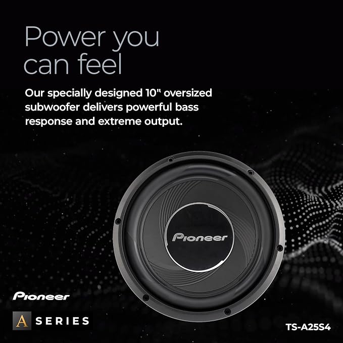 Pioneer A-Series TS-A25S4 10” Subwoofer – 1300W Max, Sealed or Ported Enclosure Compatible, Strong Bass