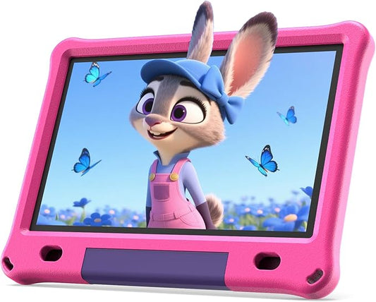 10 Inch Kids Tablet with Case, 10'' Android 15 Tablet for Age 3-12, 6GB RAM 64GB ROM, Parental Control, Educational Games Pre-Installed, Dual Camera, 6000mAh, Bluetooth