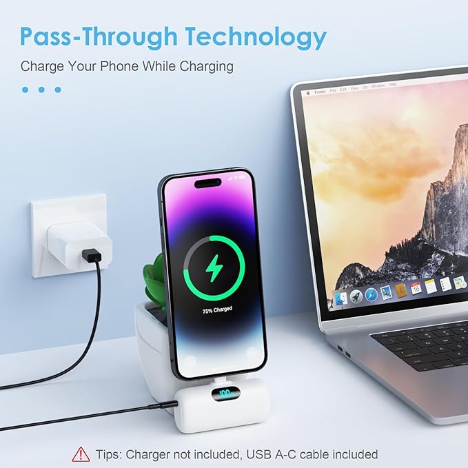 Small Portable Charger for iPhone 5000mAh, PD Fast Charging Power Bank,Mini Battery Pack Portable Phone Charger Travel Essentials for iPhone 14/14 Pro Max/13/13 Pro/12 Pro/11/XS/XR/X/8/7/6/SE Series