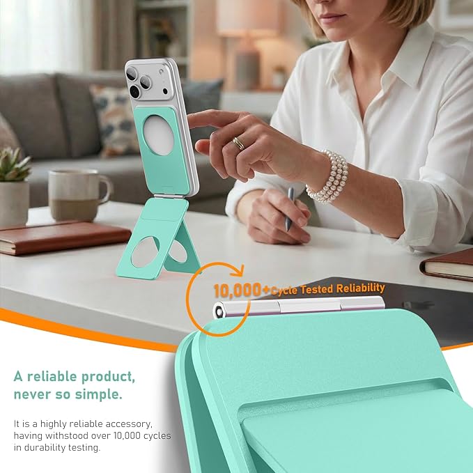 1ST IDEA Magnetic Tripod for iPhone, Aluminium Phone Tripod Stand Compatible with Magsafe iPhone 17/16/15/14/13/12 Series, Foldable Strong Magnetic Phone Stand (Ocean Blue)