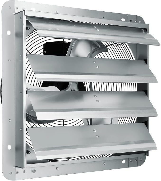 VEVOR Shutter Exhaust Fan, 16'' with Various Speeds, AC-motor, 2000 CFM, Wall Mount Attic Fan, Ventilation and Cooling for Greenhouses, Garages, Sheds, FCC