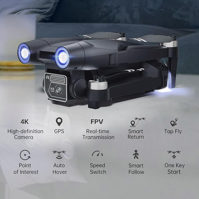 GPS Drone with Camera 4K UHD for Adults, 90 Min Long Flight Time,Long Control Range, Auto Return, Follow Me, Brushless Motor, CHUBORY X10 PRO 5G FPV RC Quadcopter for Beginners