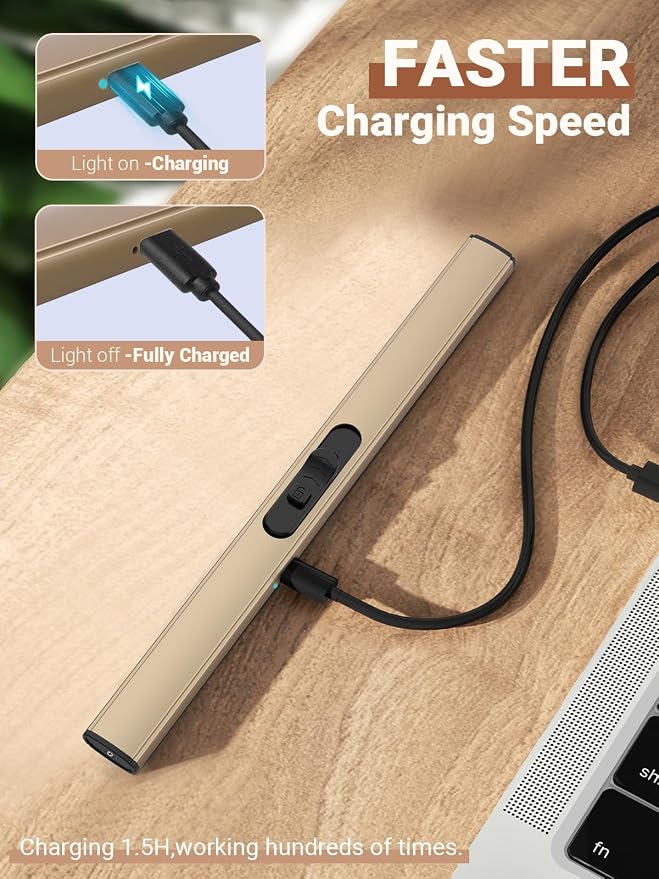 Candle Lighter Stocking Stuffers for Women Men, Electric Candle Lighter USB Rechargeable Graduation Gifts for Him Wife Girlfriend Safety