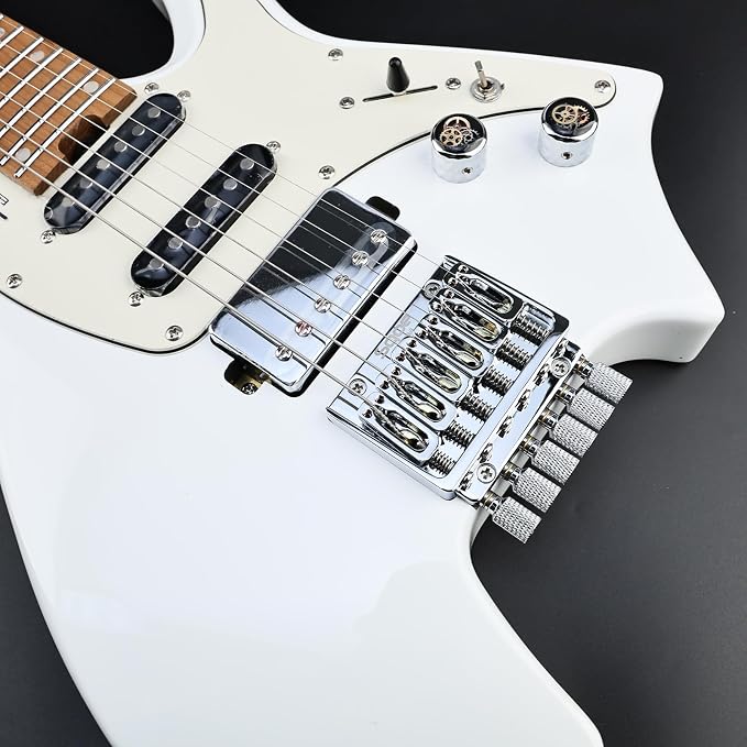 10.5mm(13/32") Headless Electric guitar Bridge Zinc Alloy 6 String Fixed Bridge for Headless Electric Guitar Replacement Parts（Chrome）