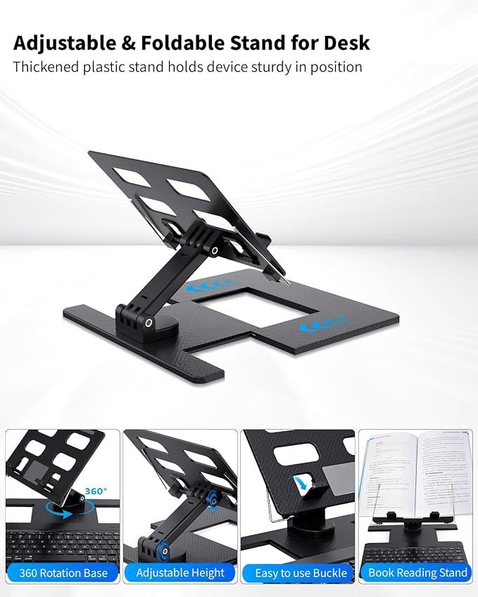 Desk Stand and Bluetooth Keyboard Combo for Samsung Galaxy Z Fold 7/6/5/Z Trifold, 4 in 1 Set Include Mouse Pen, Adjustable Foldable Tablet Stand Holder Fits for Motorola Razr Fold 2026