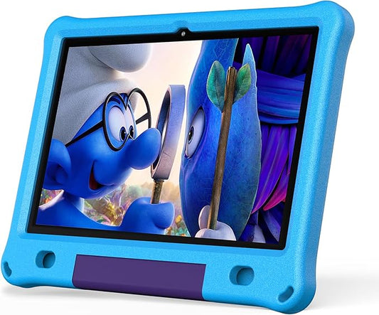 PRITOM Tablet Android 15, All-New 10'' Tablet Kids, Parental Control, 64GB+1TB Expand Tablets for Kids, Child, WiFi6, Educational, Games, Kids Software Pre-Installed, with EVA Case (Blue)