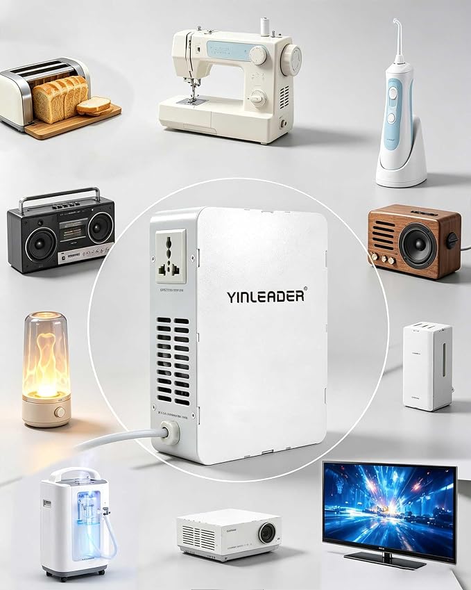 Yinleader Voltage Converter 120V to 240V OR 110V to 220V Step Up Transformer Using 220/230/240 Volt European Asian China Small Appliances in US (1000W)