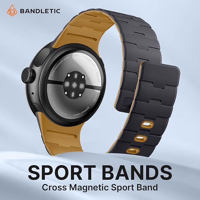 Bandletic Magnetic Silicone Bands Compatible with Google Pixel Watch 4/3/2/1 41mm for Women and Men, Rugged Soft Sport Strap Replacement Wristband