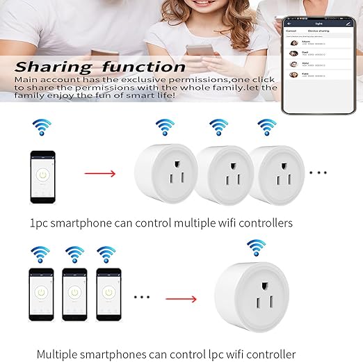 Mengshen Smart Plug Home WiFi Outlet with App Remote Control Compatible with Alexa & Google Home Smart Socket with Timer Function 16A 2.4GHz WiFi Only No Hub Required