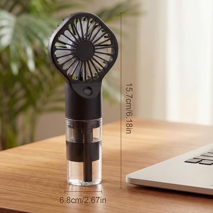 2 Pack Misting Fans Portable Handheld Rechargeable Handheld Spray Fans with 25ml Water Tank 4-speed Personal Cooling Fan, USB-c Mini Hand Fan for Travel Outdoor Sports Camping Office Home