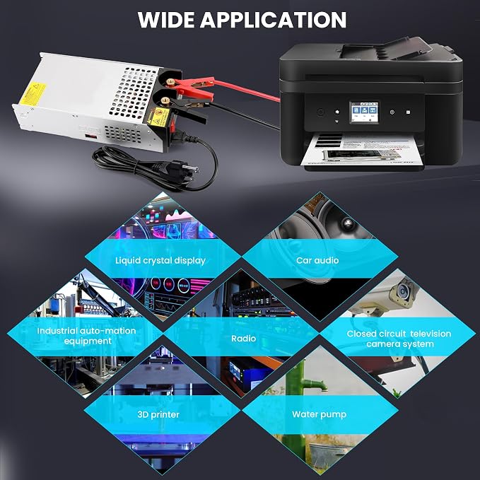 New Version 110V to 12V DC Converter 125A 1500W Power Supply, AC to DC Converter, 120V to 12V 125A Power Supply 1500W for RV, Pump, LED Strip, LCD Monitor