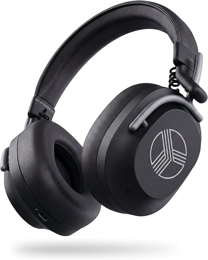 TREBLAB U5 Active Noise Cancelling Headphones Over-Ear, Wireless Bluetooth 5.3 Headphones with Mic, 65-Hr Battery, Hybrid ANC, Multipoint, Deep Bass, IPX4, Foldable for Travel, Work, Commute, Gym