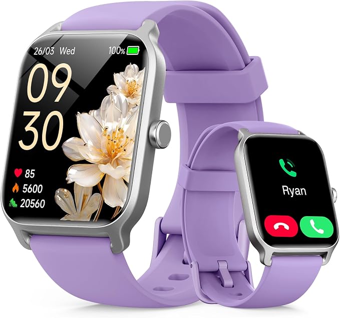 Tensky Smart Watch for Women/Men, 1.85'' HD Activity Smartwatch for iPhone/Android/Samsung, 100+ Sport Modes Fitness Tracker (Answer/Make Call), Alexa Built-in,Sleep/Heart Rate/SpO2 Monitor/Waterproof
