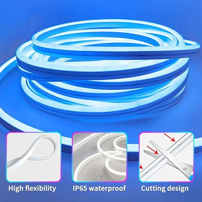 segrass 66FT Led Neon Rope Lights Control with App/Remote,Flexible Led Rope Lights,Multiple Modes,IP65 Outdoor RGB Neon Lights Waterproof,Music Sync Gaming Led Neon Strip Lights for Bedroom Décor