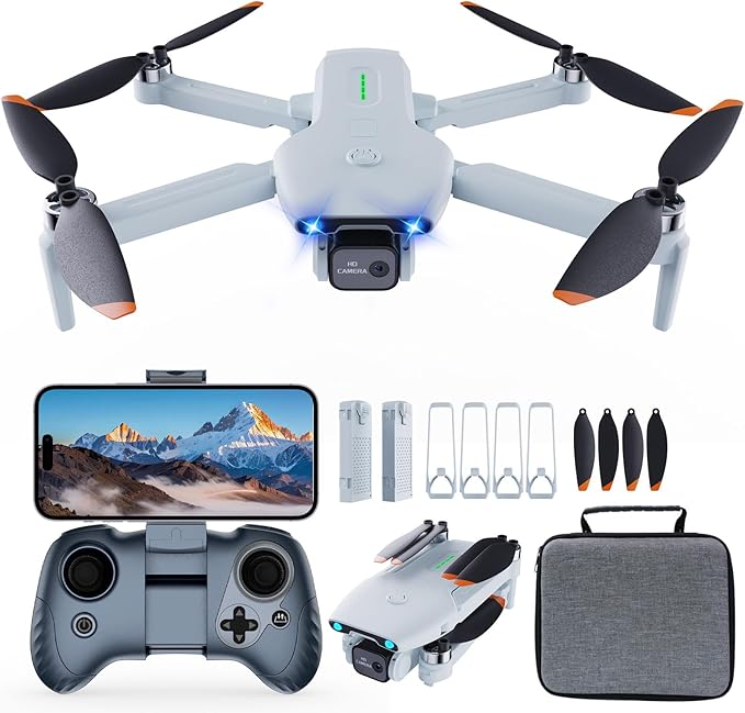 Drone with Camera for Adults and Beginners,Drones for kids 1080P HD FPV,Brushless Motor, Gesture Control, One Key Start/Land, 360° Flip, Waypoints Fly, 3 Speed Mode,Kids Drone Toys Gifts for Boys