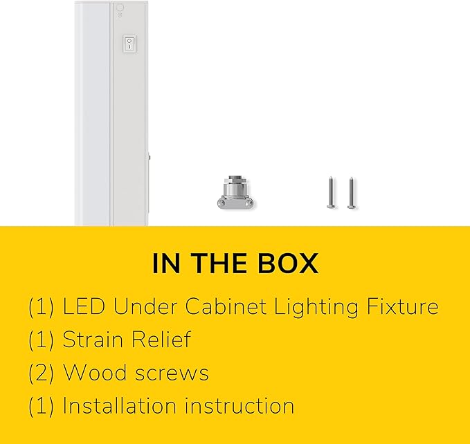 GETINLIGHT 18-inch Hardwired Only LED Under Cabinet Lighting, Daylight White(5000k), Dimmable, Matte White Finished, ETL Listed, IN-0201-12-WH-50
