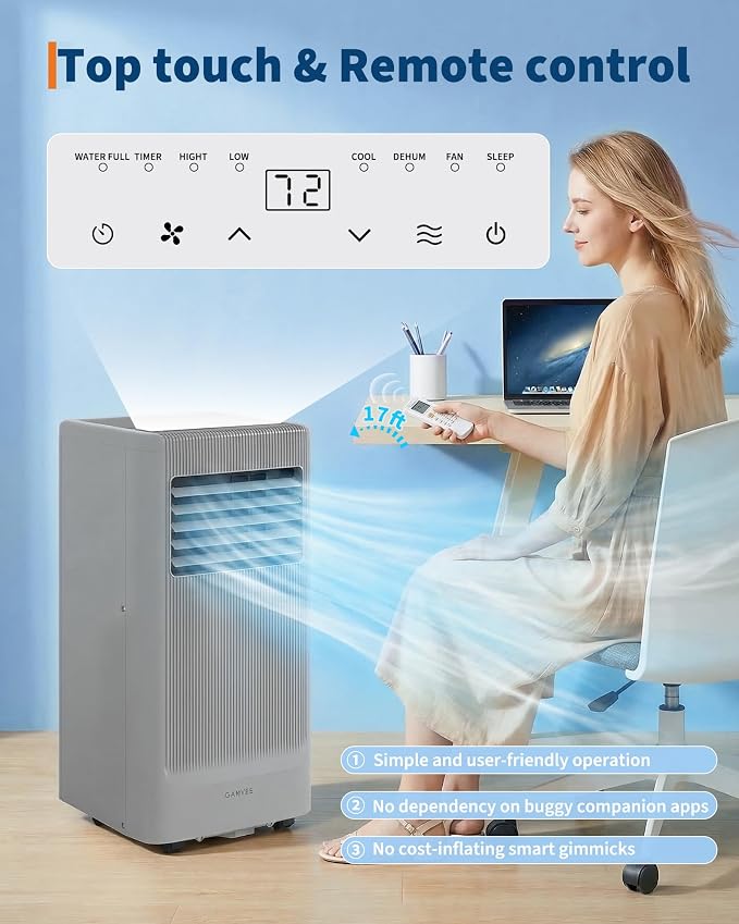 Garvee 10000 BTUs Portable Air Conditioner,Up to 450 Sq.Ft. Ceer 6.7 Grey