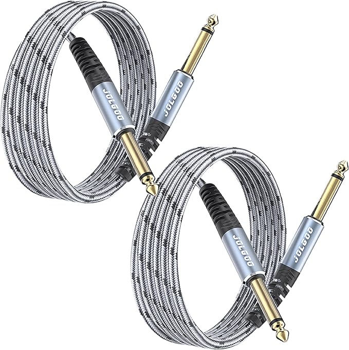 JOLGOO 1/4 Inch Guitar Instrument Cable 6.6 FT 2-Pack, 1/4 inch TS Guitar Cable, Quarter inch Cable, for Electric Guitar, Bass, Keyboard, Mixer, Amplifier, Speaker, Electric Mandolin