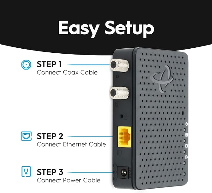 Hitron MoCA 2.5 Network Adapter (2-Pack) NOT a Modem - Extends Internet Over Coax | NOT for Satellite/AT&T U-Verse | Works Cable/Fiber/DSL | Requires Connected Coax