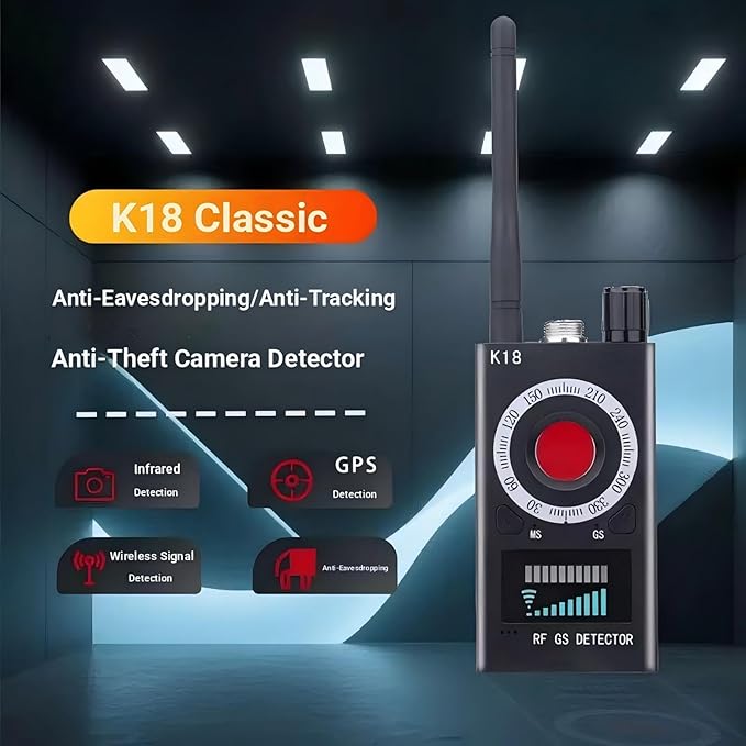 Hidden Camera Detector, GPS Tracker, and Infrared Camera Three in one Anti spy Detector for Easy Portability. Suitable for Hidden Device detectors in Airbnb, Hotels, bathrooms, Homes, and Offices