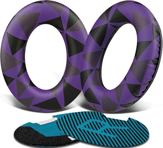 SoloWIT Protein Leather Earpads Cushions for Bose Headphones, Replacement Ear Pads for Bose QuietComfort 15 QC15 QC25 QC2 QC35/Ae2 Ae2i Ae2w/SoundTrue & SoundLink Around-Ear Series - Purple Black