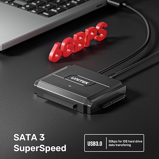 Unitek SATA/IDE to USB 3.0 Adapter, IDE/SATA Hard Drive Recovery Converter for Universal 2.5"/3.5" Inch External HDD/SSD, Support 10TB