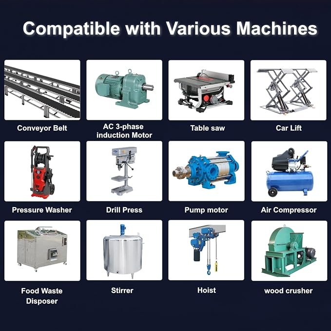 American DPS Single Phase to 3 Phase Converter, 2HP, 6A, Input/Output 200V - 240V, Digital Phase Shifter, Must Be Used for 1HP(0.75kW) 3A Motor, DPS Must Be Used for 1 Motor Only, UL-Listed
