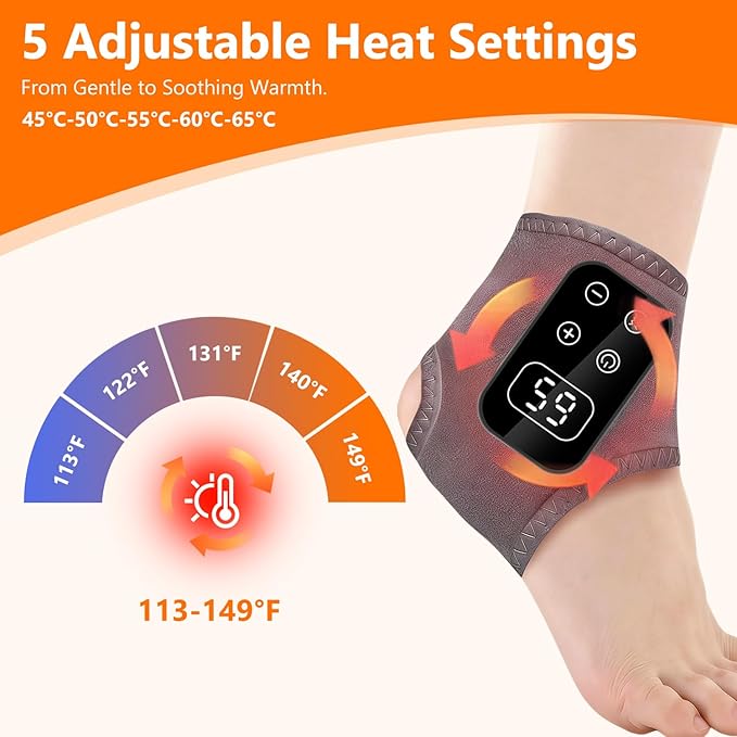 Foot Advanced Renew Triple Method Massager for Neuropathy and Plantar Fasciitis, Cordless Foot Massager with Heat and Vibration, Portable for Home Travel Use（Gray 2pcs）