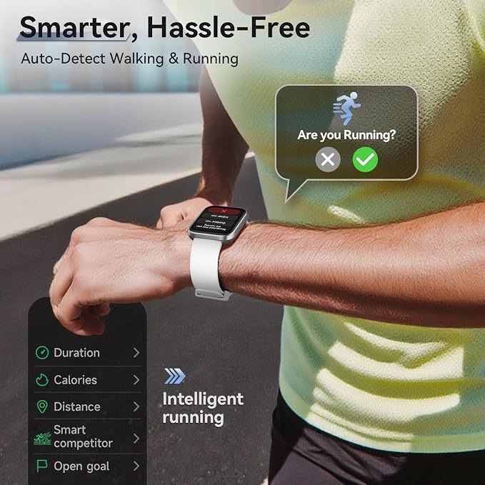 Hingso Smart Watch for Android Phones/iPhones, 1.85" HD Smart Watches for Women Men with Heart Rate/SpO2/Sleep Monitor, 3ATM Waterproof Fitness Tracker Watch with 120 Sport Modes, Health Tracker