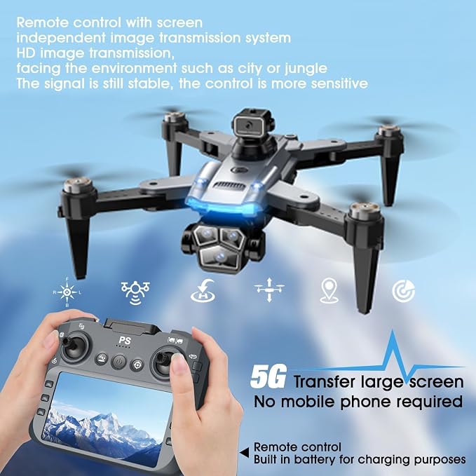 Drone with Camera for Beginners and Adults 4K, Foldable Remote Control Quadcopter, Altitude Hold, One Key Start, 3D Flips, 2 Batteries