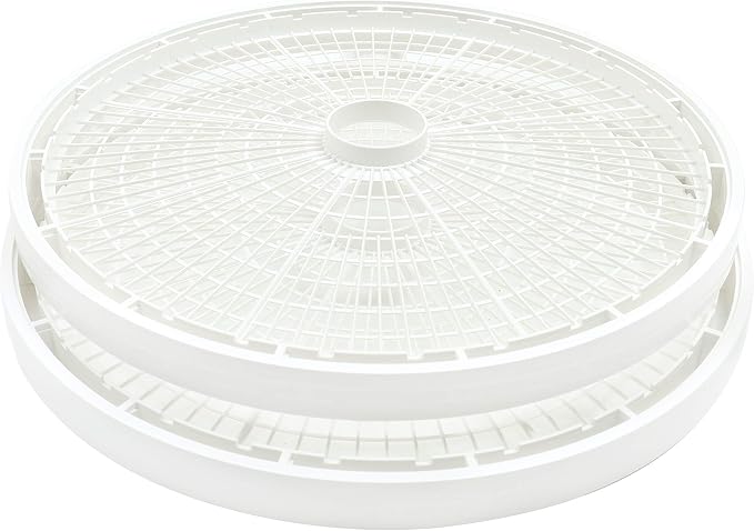 Nesco TR-2 White Plastic Round 15 1/2" Add-A-Trays to fit NESCO 1000 Series Food Dehydrators 2 Pack