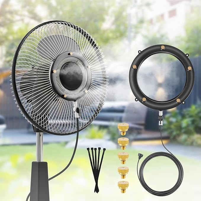 POCKET PANDA Fan Msting Kit. Fan Misters for Cooling Outdoor + Hose Timer