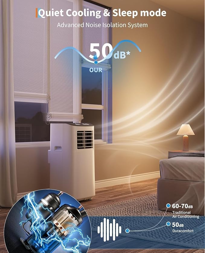 Garvee 3-in-1 Portable Air Conditioner, 8,000 BTU Portable AC Unit with Cooling, Dehumidifier & Fan for Rooms up to 350 sq.ft with Remote Control, Sleep Mode, 24H Timer and Window Kit