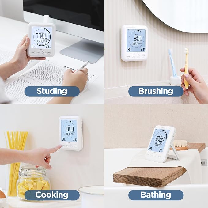 Mooas Visual Waterproof Shower Clock & Automatic Soap Dispenser Touchless Motion Hand Soap Dispenser for Kichen & Bathroom