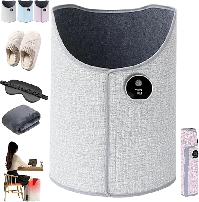 2026 New Under Desk Leg Warmer, Portable Folding Electric Heating Foot Warmer, Office Legs Warmers Under Desks, 6 Heat Levels and Timer, 5 Seconds Quick Heating, Overheat Safe Protection (Gray)