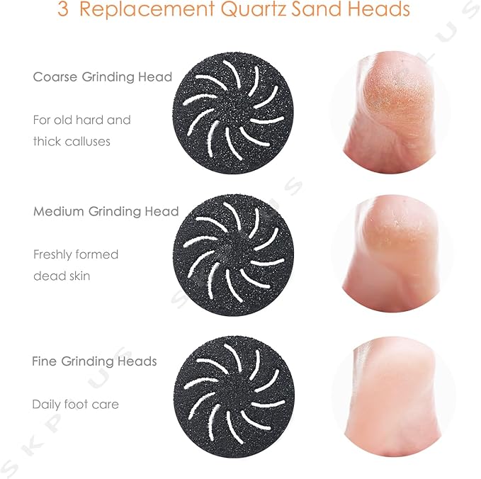 Electric Callus Remover with Dander Vacuum for Feet, Portable 36 in 1 Pedicure Kit Foot File Callus Remover, Waterproof Rechargeable Scrubber Dead Skin Remover with 3 Heads&LCD Display