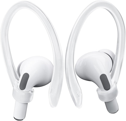 2 Pairs AirPods Ear Hooks for AirPods Pro 2, AirPods Pro, AirPods 4, 3, 2 & 1, Upgraded Anti Slip Sports Clip Hooks for AirPods 1, 2, 3, 4,Pro, Pro 2 – Transparent