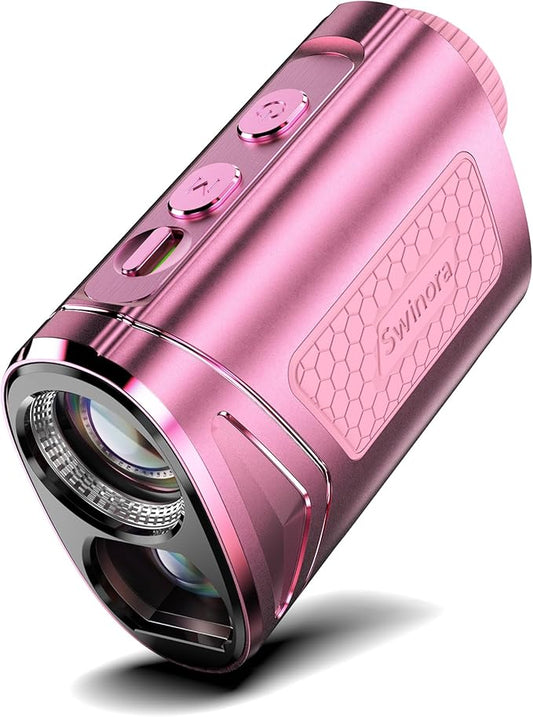 1300Y Golf Rangefinder with Slope, Flag Lock Vibration, 7X Magnification, Durable Aluminum Alloy Body, USB-C Rechargeable, Magnetic Mount, IP54 Waterproof, Sleek Stylish Design for Men & Women