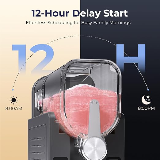 Slushie Machine, No Ice Needed Slushy Maker for Home, Real-Time Temp Display, Frozen Drink Maker with 6 Preset Programs for Ice Cream, Frappés, Milk Shake and More, Black, 1 Pack+3Modes