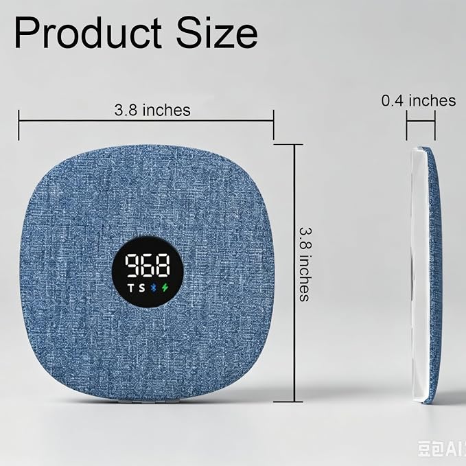 Hesond Under Pillow Speaker Dual Bone Conduction Stereo Bluetooth Wireless Music Portable Sleep Sound Sleep Speaker with LED Display White Noise Timer for Side Sleepers Supports TF Card (Blue)