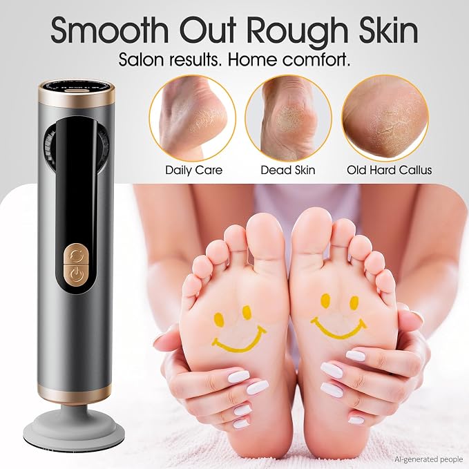 Electric Callus Remover for Feet, Rechargeable Pedicure Tools for Feet with 40PCS Sandpaper Discs, Adjustable Speed Heel Scraper for Cracked Heels, Foot Care Scrubber File for Dry Dead Skin