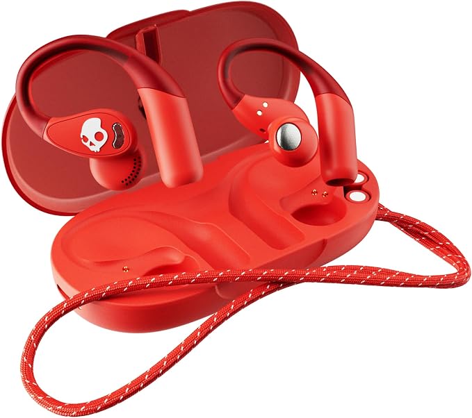 Skullcandy Push 540 Open Wireless Open-Ear Bluetooth Earbuds, Headphones, Sweat and Water Resistant, 42 Hours Battery, Detachable Neckband, Secure Fit, Microphone for iPhone Android - Plasma