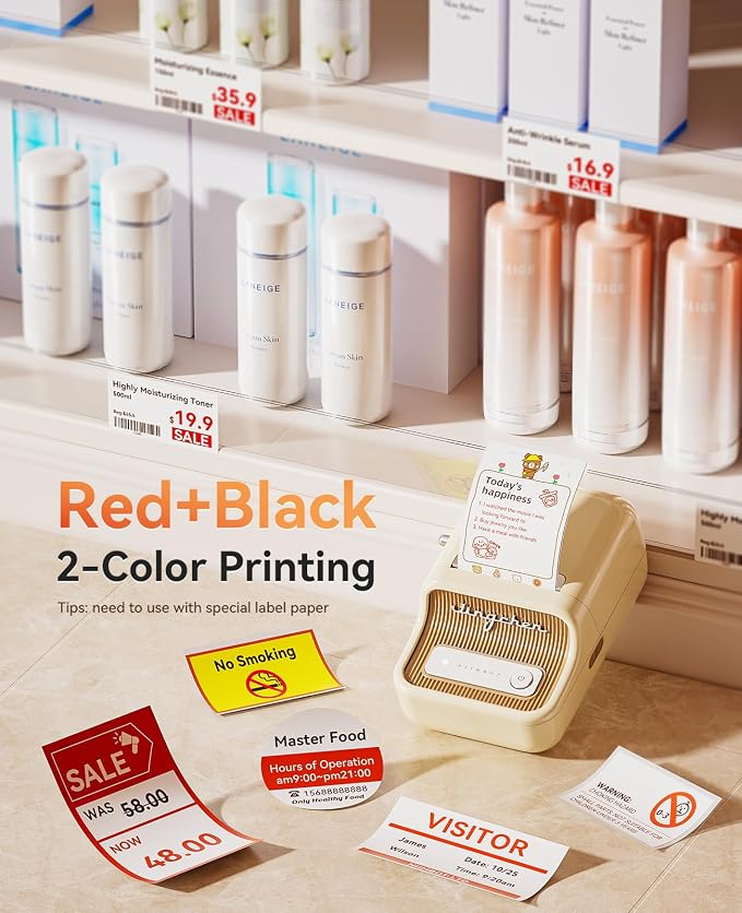 NIIMBOT B21 Pro Label Maker, 300DPI HD Label Printer, Ideal for Photos,Study Graphics, Stores,Notes,Small Business, Comes with 3 Rolls of Labels