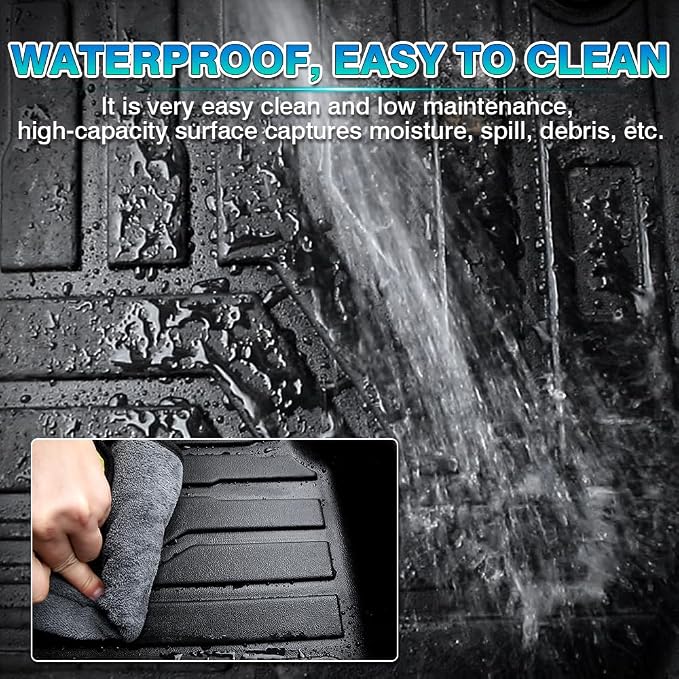 T TGBROS Floor Mats Custom Fit for 2018-2023 Kia Rio 5-Door Accessories 2 Rows Floor Liners Set All Weather Protection TPE Non-Slip Black