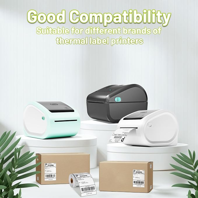 D450BT Bluetooth Shipping Label Printer and 250Pcs Roll Thermal Labels, Wireless Thermal Label Printer for Small Business, Thermal Printer for Shipping Labels