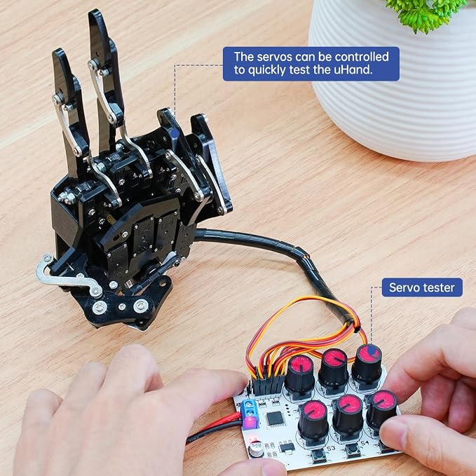 Robot Hand Five Fingers Solely Movement Bionic Robot Mechanical Arm Hand DIY Robot（Left Hand）