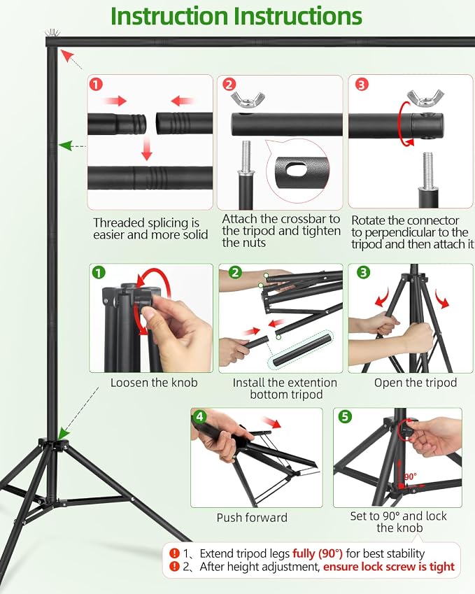 Hemmotop Backdrop Stand 11x10ft, Heavy Duty Background Stand Kit with 2 Sandbags, Photo Booth Frame for Wedding, Birthday, Baby Shower, Halloween, Christmas Party Photos, Projector Screen