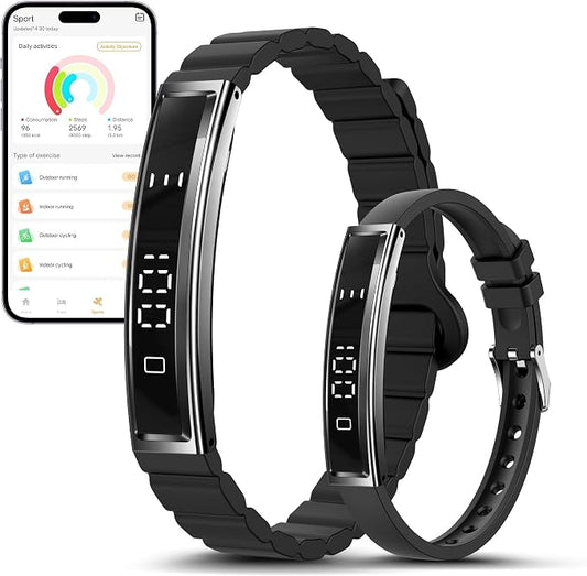 Smart Bracelet for Women Men, Health Activity Fitness Trackers, 24/7 Heart Rate & Sleep Tracker, HRV & Stress Monitor, Smart Wristband with 2 Bands for Calorie/Step Counter, Free APP for iOS & Android