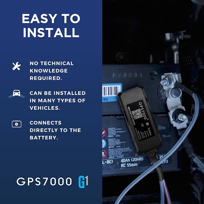 GPS7000 Hidden GPS Tracker for Vehicles, 6 Months Service Included, 4G Car GPS Tracker, Optional Subscription, Real-Time Mini Undetectable Vehicle GPS Tracker for Cars & Trucks